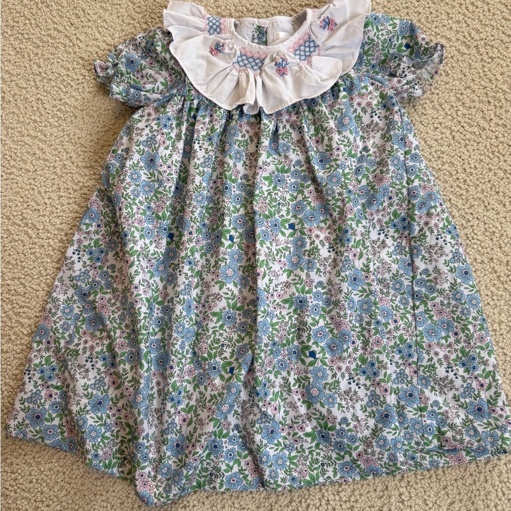 SOLD on CP - Cecil & Lou Floral Baby Dress with Embroidered Collar - size 6
